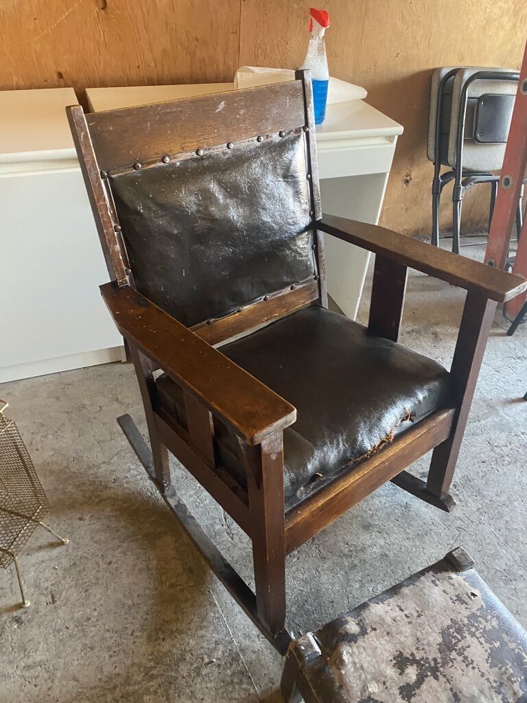 Antique Arts and Crafts Mission Oak Rocking Chair