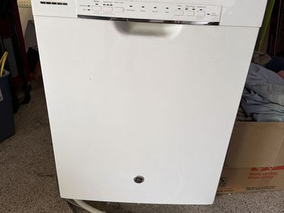 GE White Built-in Dishwasher with Delay Start, AutoSense & Heated Dry