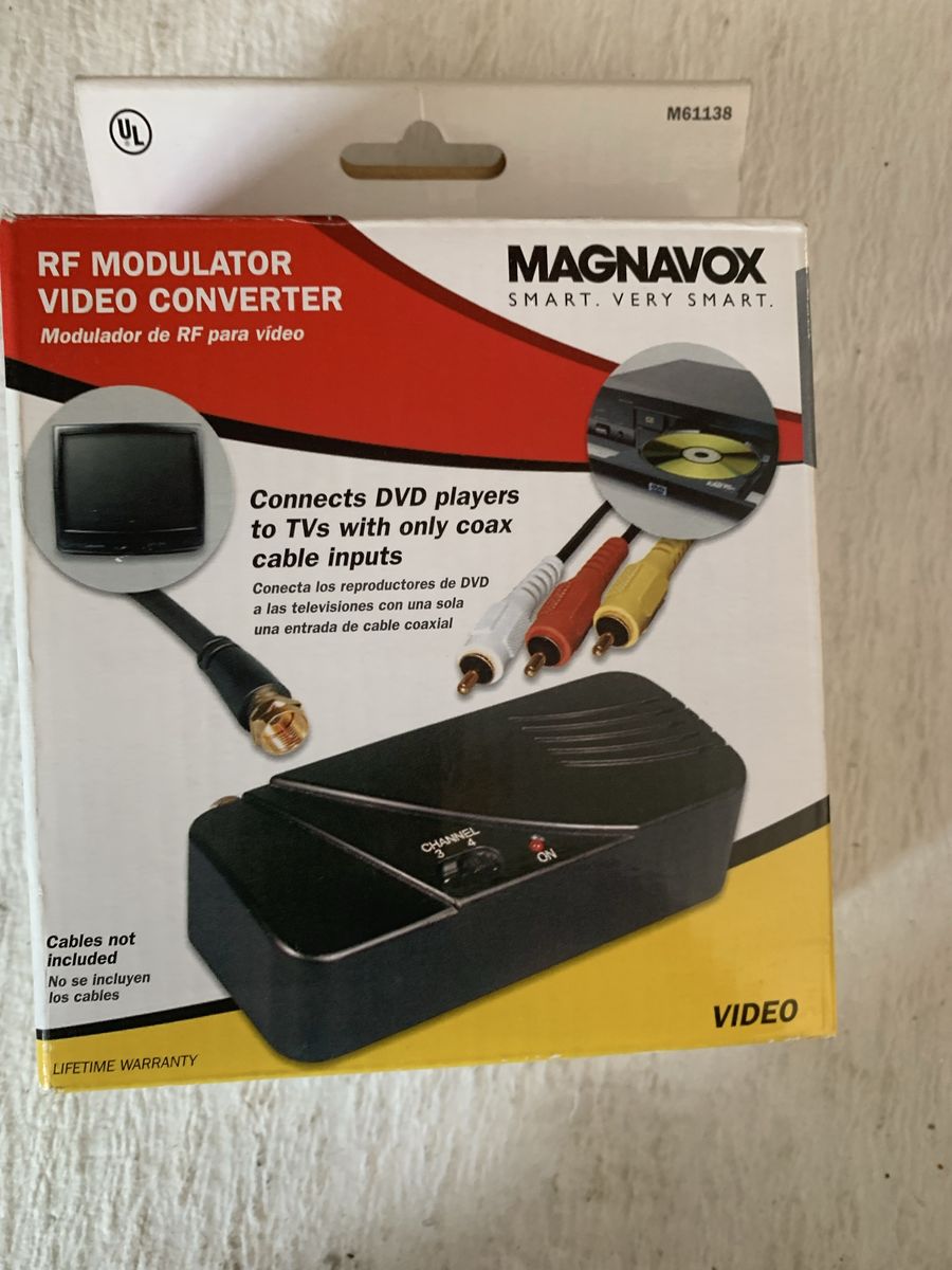Magnavox M61138 RF Modulator Video Converter for DVD Players & Coaxial TVs