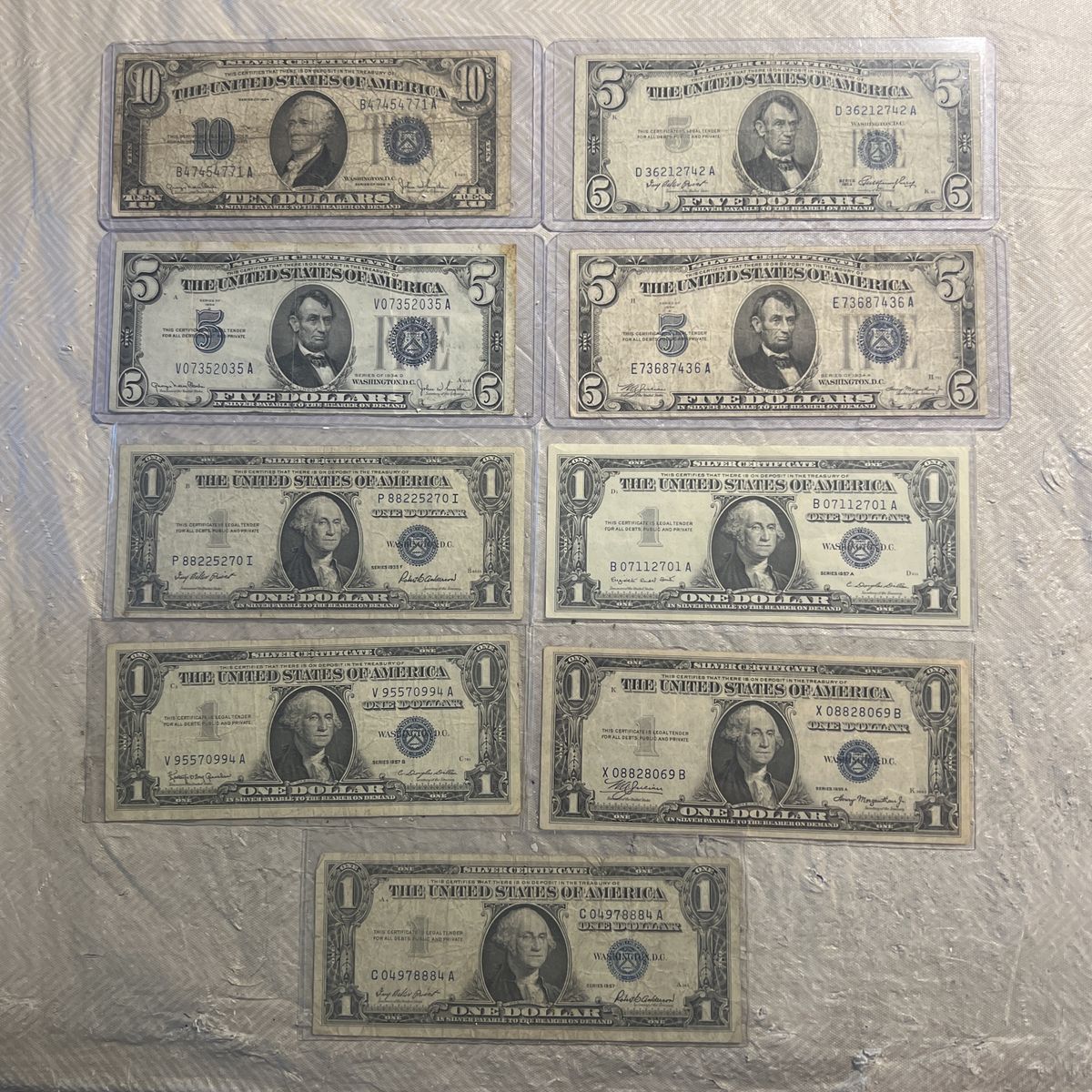 Circulated silver certificate lot