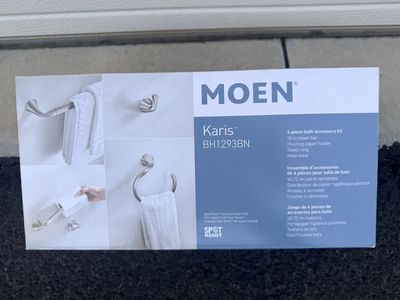 Moen Karis 4-Piece Bath Accessory Kit Brushed Nickel BH1293BN New