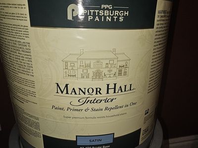 2 unopened Pittsburgh Paints Manor Hall Interior Paint Satin 10 Gallons-Shaker Beige