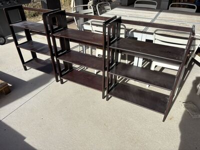 3-Shelf Folding Bookcases - 3 matching