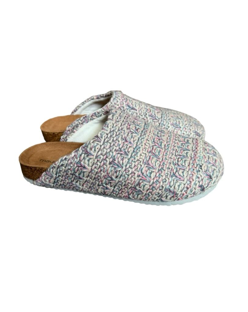 Maurices Isabel Blue Pink Knit Slippers Clogs