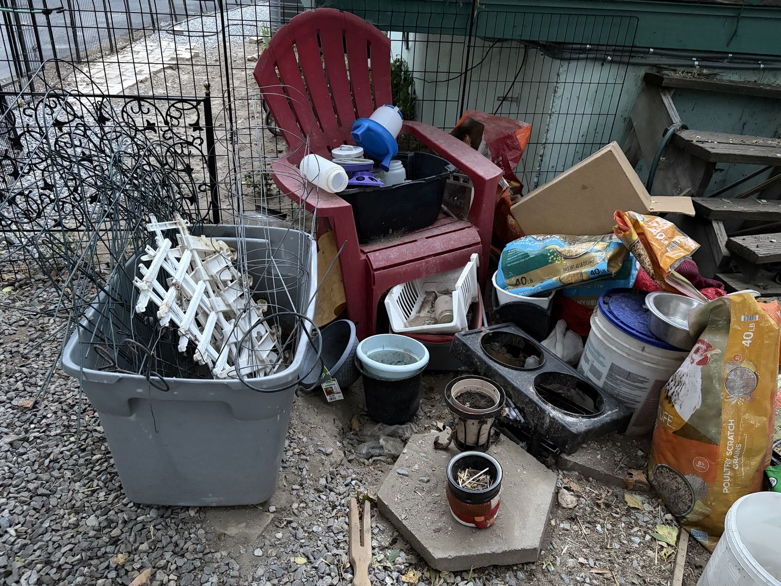 Free garden and chicken feeder/water