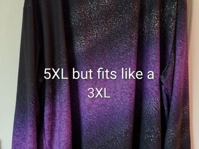 Purple & Black Ombre Speckled Sweatshirt - Labeled 5XL, Fits like 3XL