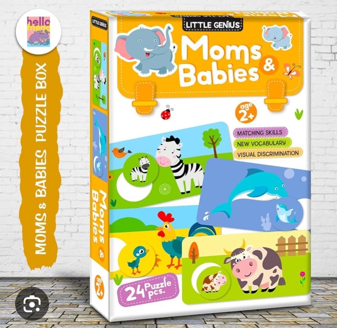 "Moms & Babies" puzzle set.
Depicts