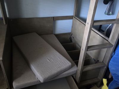 Twin Loft Bed with Desk and Sleeper Chair.