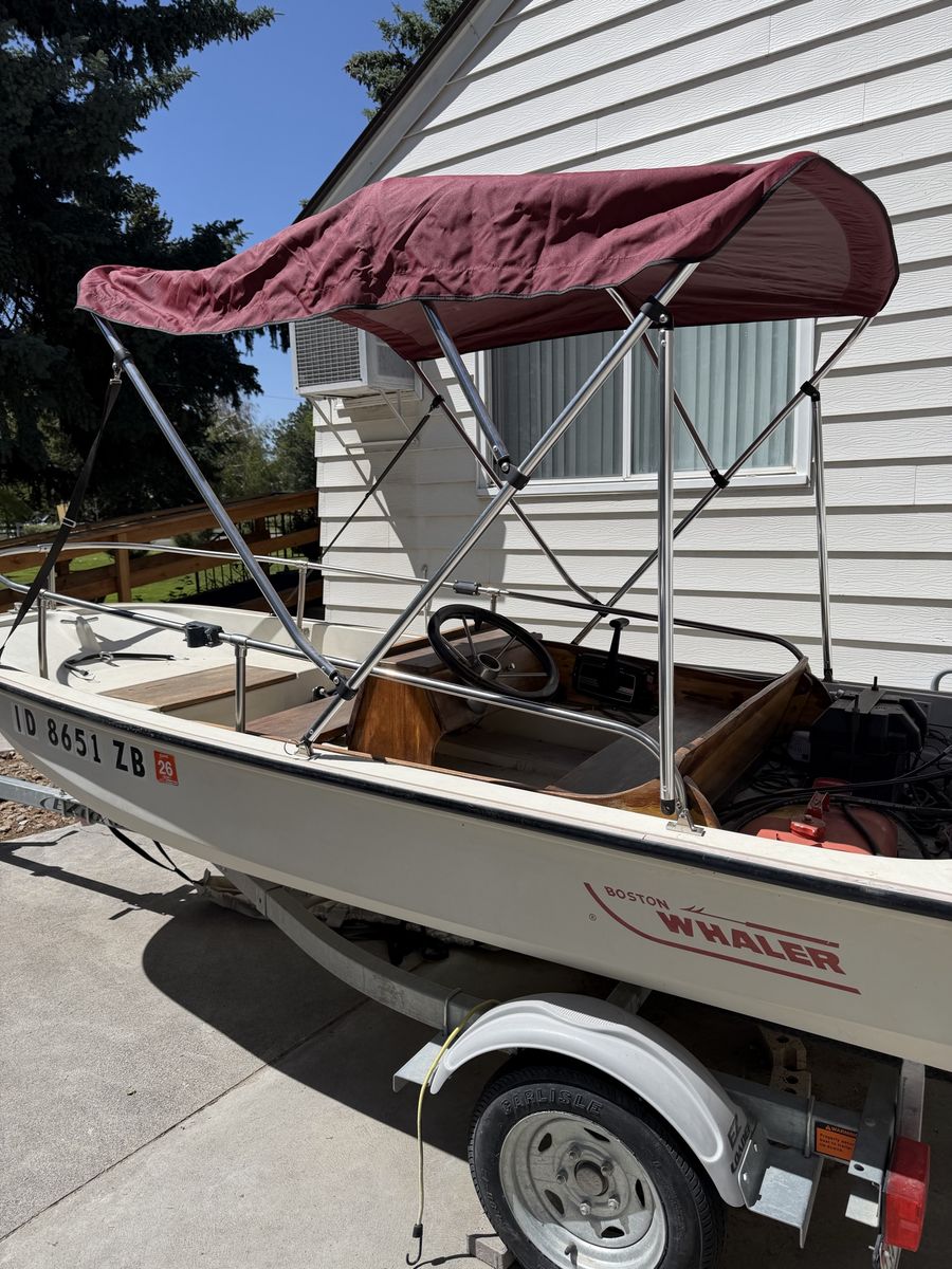 Boston Whaler boat with motor