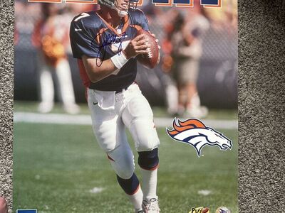 John Elway Autograph Denver Broncos 16x20 Poster