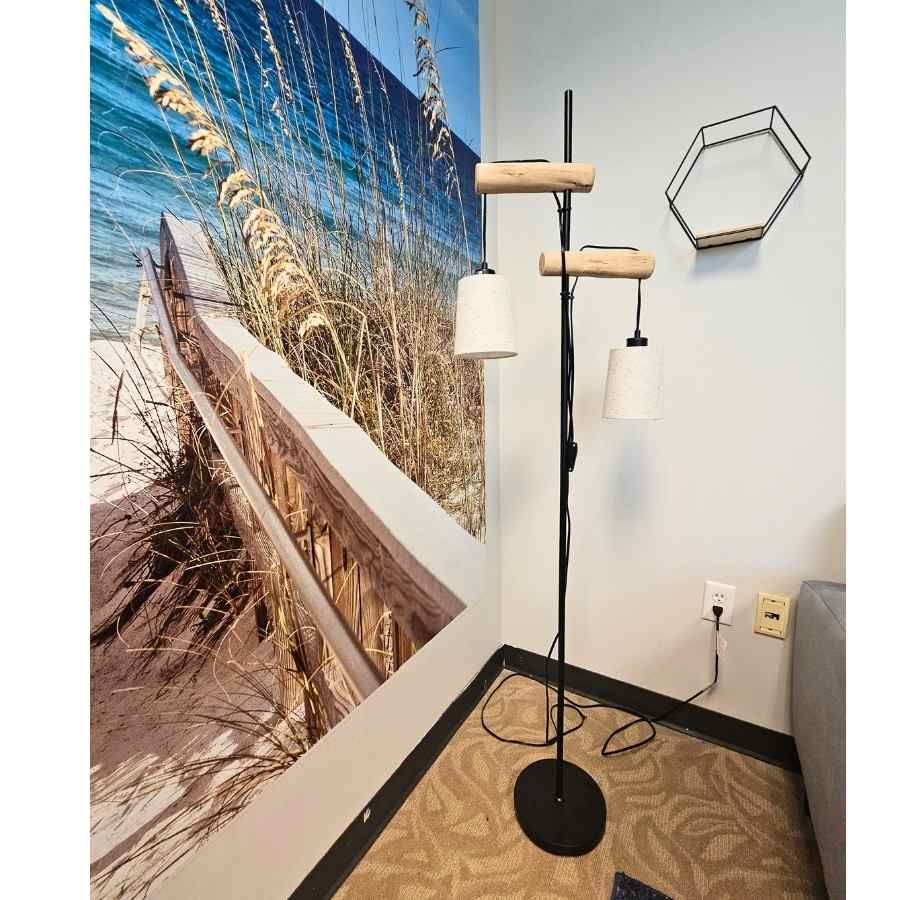 Modern Stylish Dritwood Floor Lamp - Set of 2