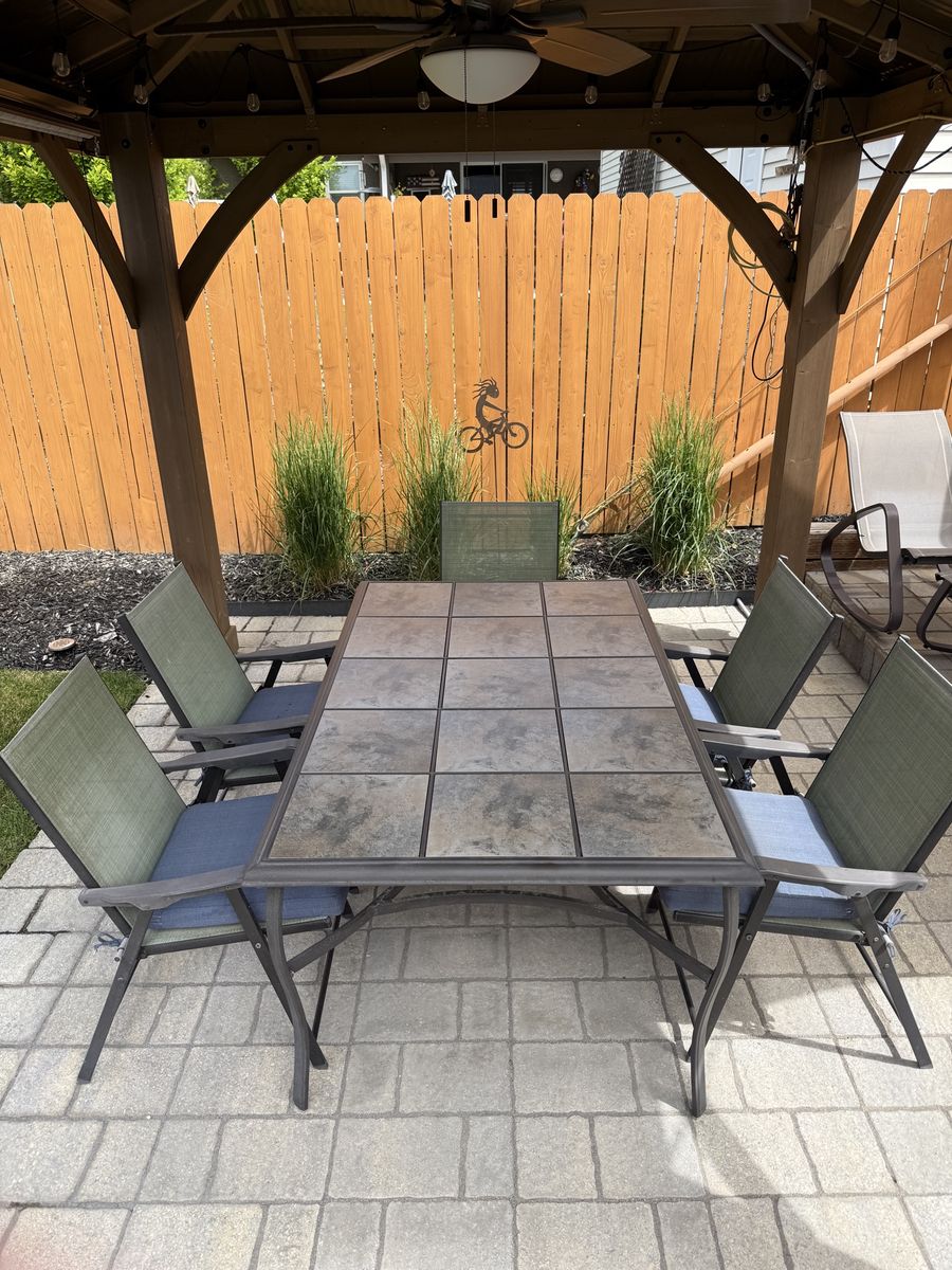 Patio table and 5 chairs
