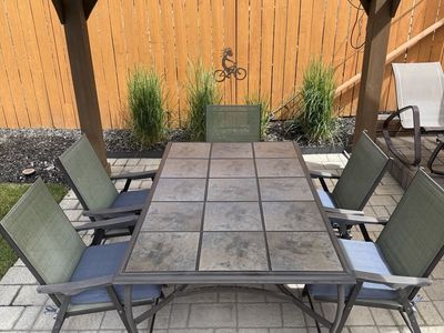 Patio table and 5 chairs