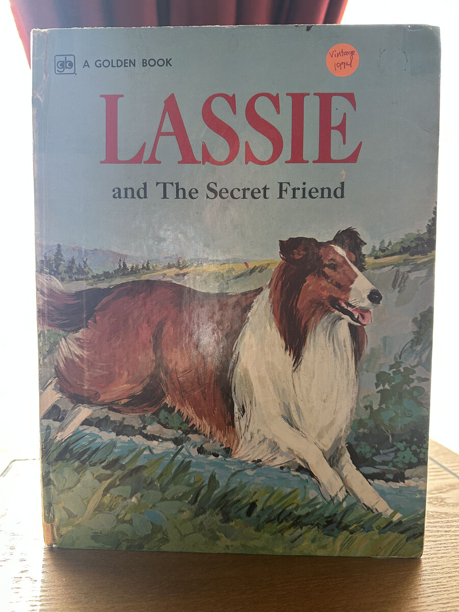 Vintage 1974 LASSIE and The Secret Friend  Golden Book Large Oversized Hardcover