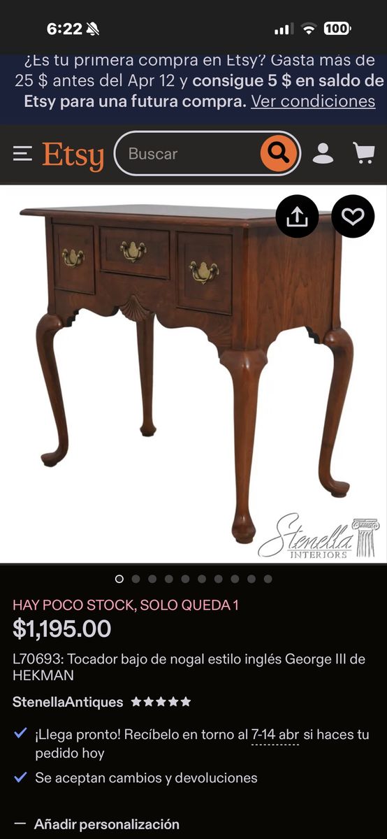 Entry Table, Console Vintage HekmAn Table