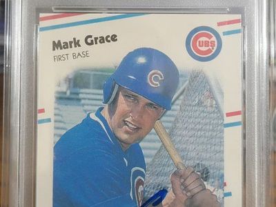 1988 Fleer Update Mark Grace Autographed Card