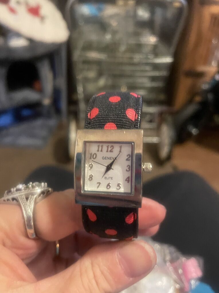 This Is A Geneva With A Squre Silver Tone Face