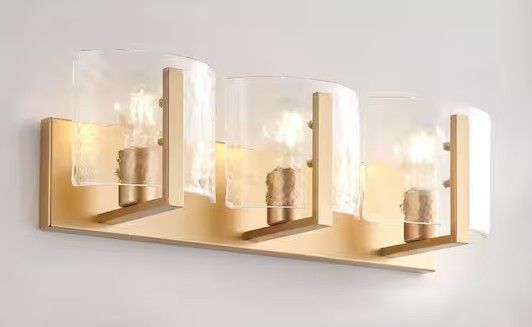 NEW BRUSHED GOLD 3 LIGHT VANITY LIGHT