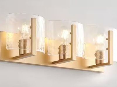NEW BRUSHED GOLD 3 LIGHT VANITY LIGHT