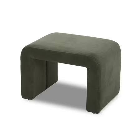 Better Homes & Gardens Velvet Ottoman, Olive
