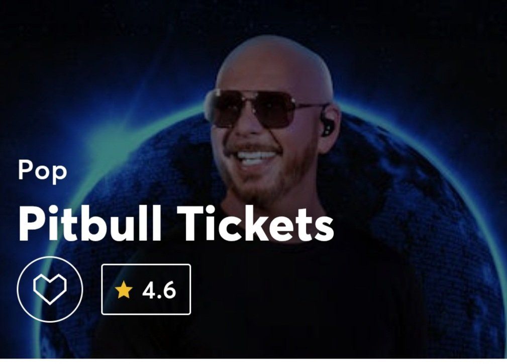 Pitbull tickets, 2 GA Lawn tickets, this Wednesday night