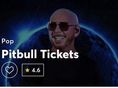 Pitbull tickets, 2 GA Lawn tickets, this Wednesday night