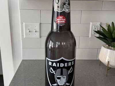 Las Vegas Raiders 21 Inch Novelty Bottle Bank Coin Bank