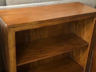 Ethan Allen Solid Wood Low Bookshelf with Open Storage
