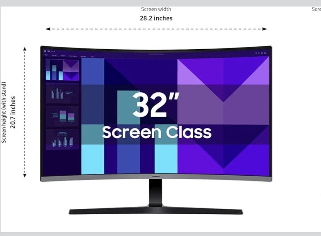 The Samsung 32" S3 curved monitor offers a 100Hz FHD panel, built-in speakers
