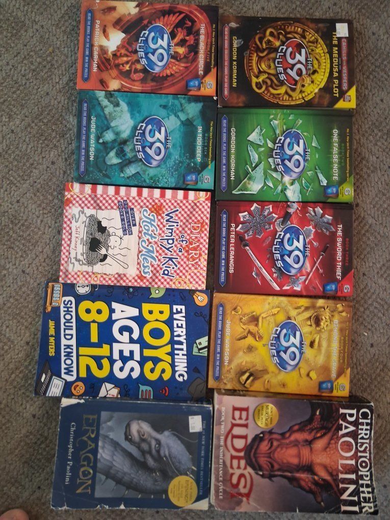 The 39 Clues Series Books (6), Diary of a Wimpy Kid, Eragon, Eldest, etc. Collection (10 Books)