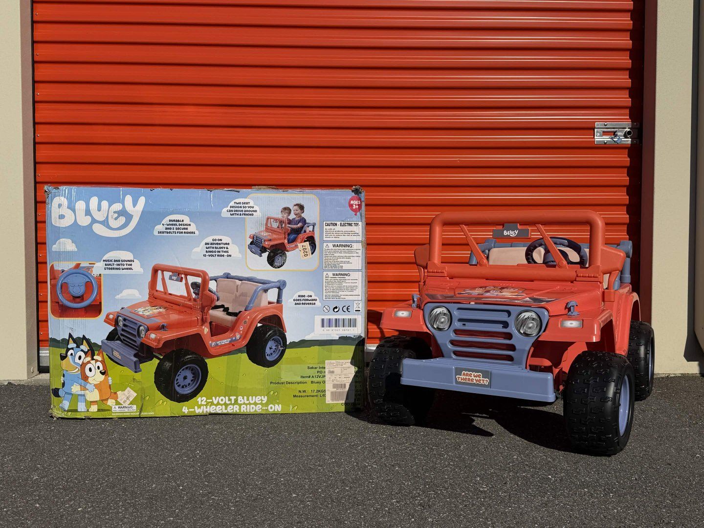 12V Bluey 4-Wheeler Ride-on, Battery Powered Car f