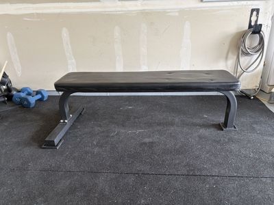 Flat Weight Bench - Black Exercise Utility Bench for Home Gym
