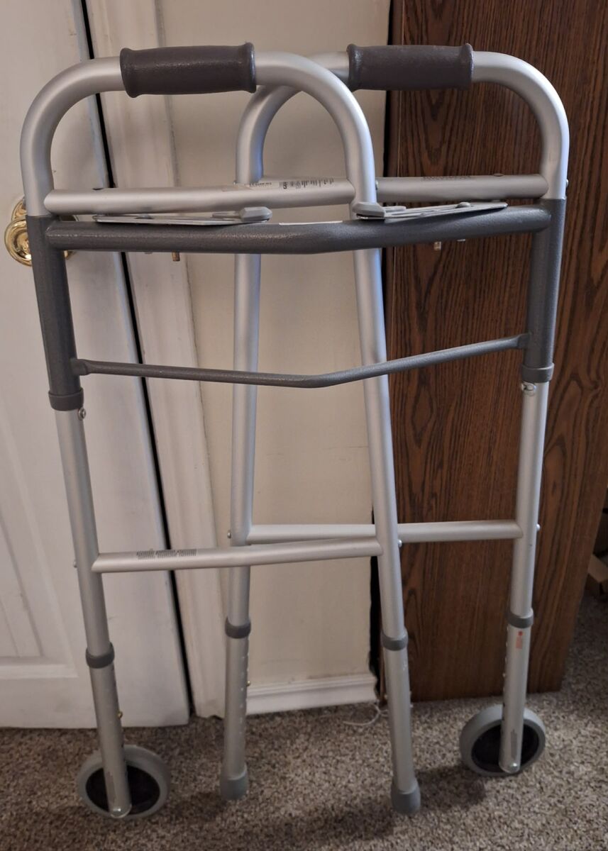 Guardian Signature Easy Care Folding Walkers with 5" Wheels Adult