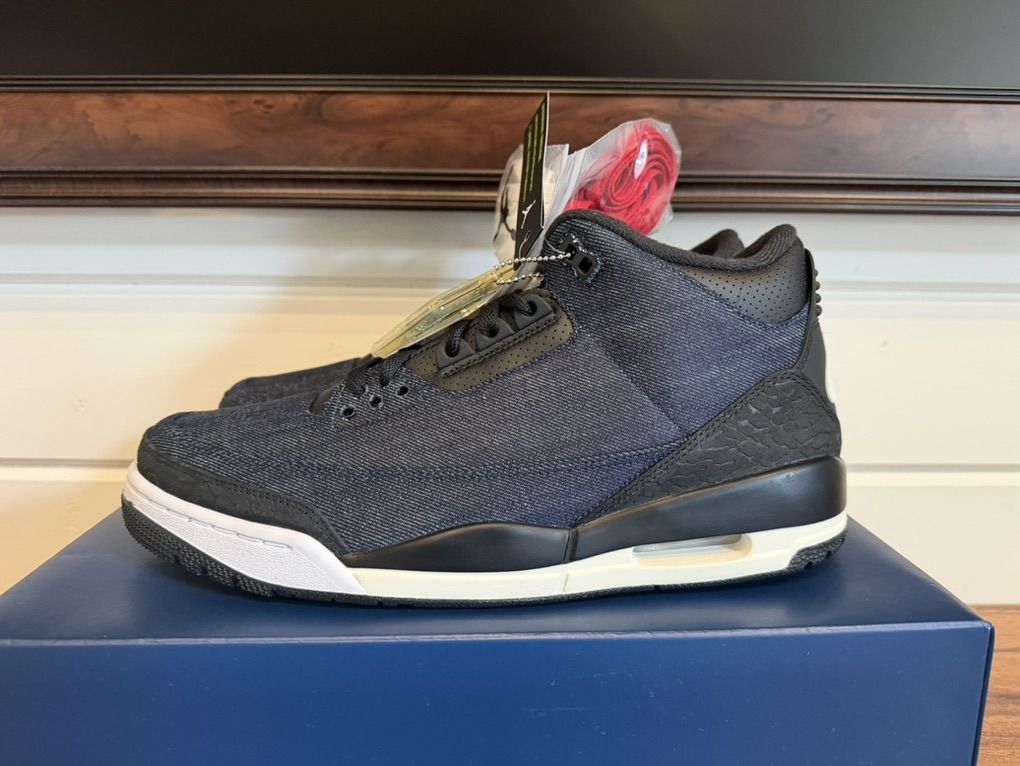 Nike Air Jordan 3 Levis Denim Indigo/Gym Red mens size 11