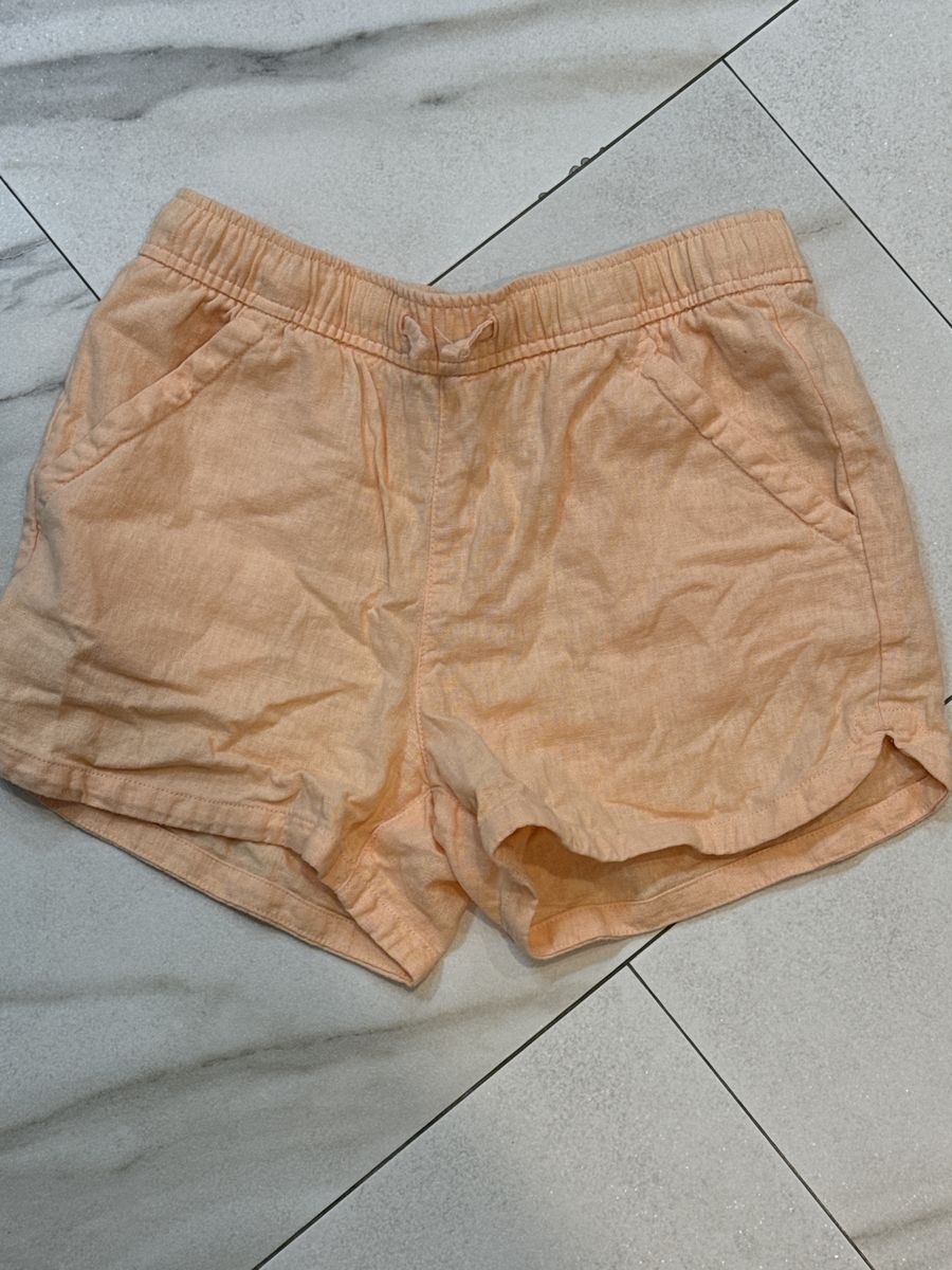 Girls Peach Drawstring Casual Shorts - Comfort Fit size 10-12