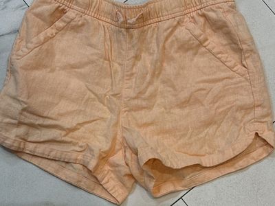 Girls Peach Drawstring Casual Shorts - Comfort Fit size 10-12