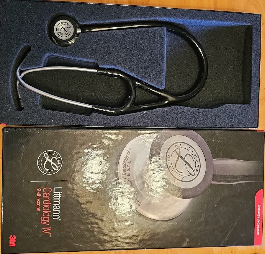 3M Littmann Cardiology IV Stethoscope - Black with Stainless Steel Chestpiece, Made in USA
