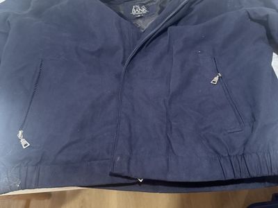 Men's Jos. A. Bank Navy Nylon Blend Jacket - Size M with Plaid Lining