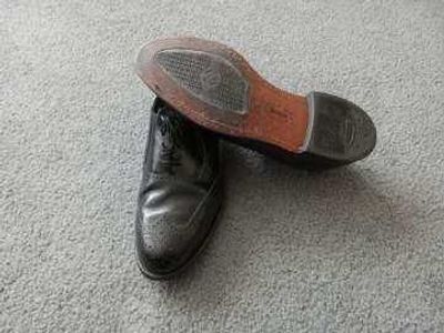 USA made black wingtip dress shoes, 11 medium