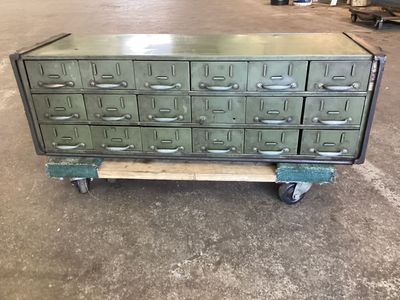 18 drawer metal cabinet