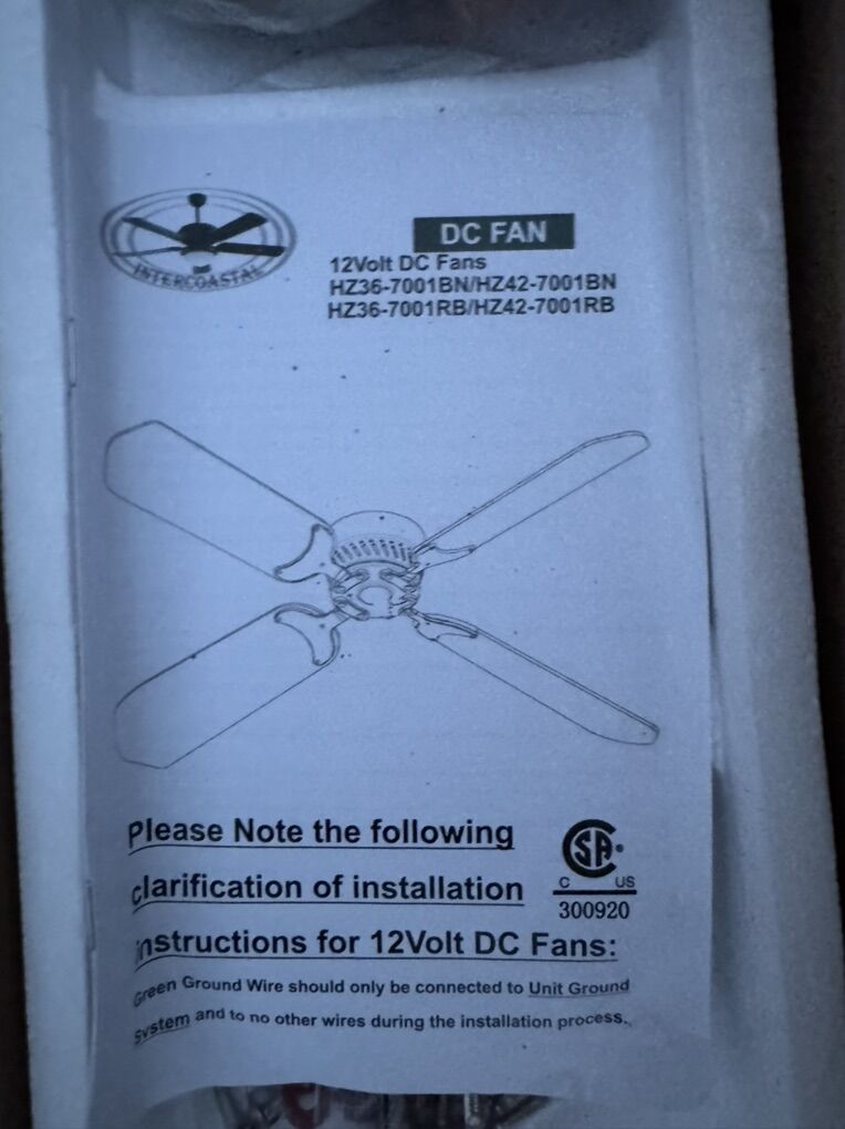 Intercoastal 12V DC Ceiling Fans