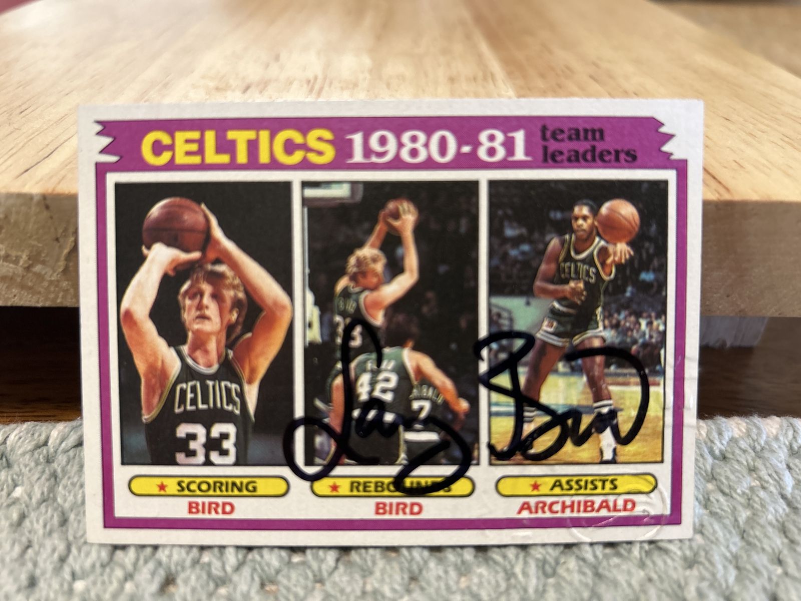 Larry Bird Autograph 1980-81 Topps Team Leaders Hand Signed Auto Boston Celtics NBA Basketball Card