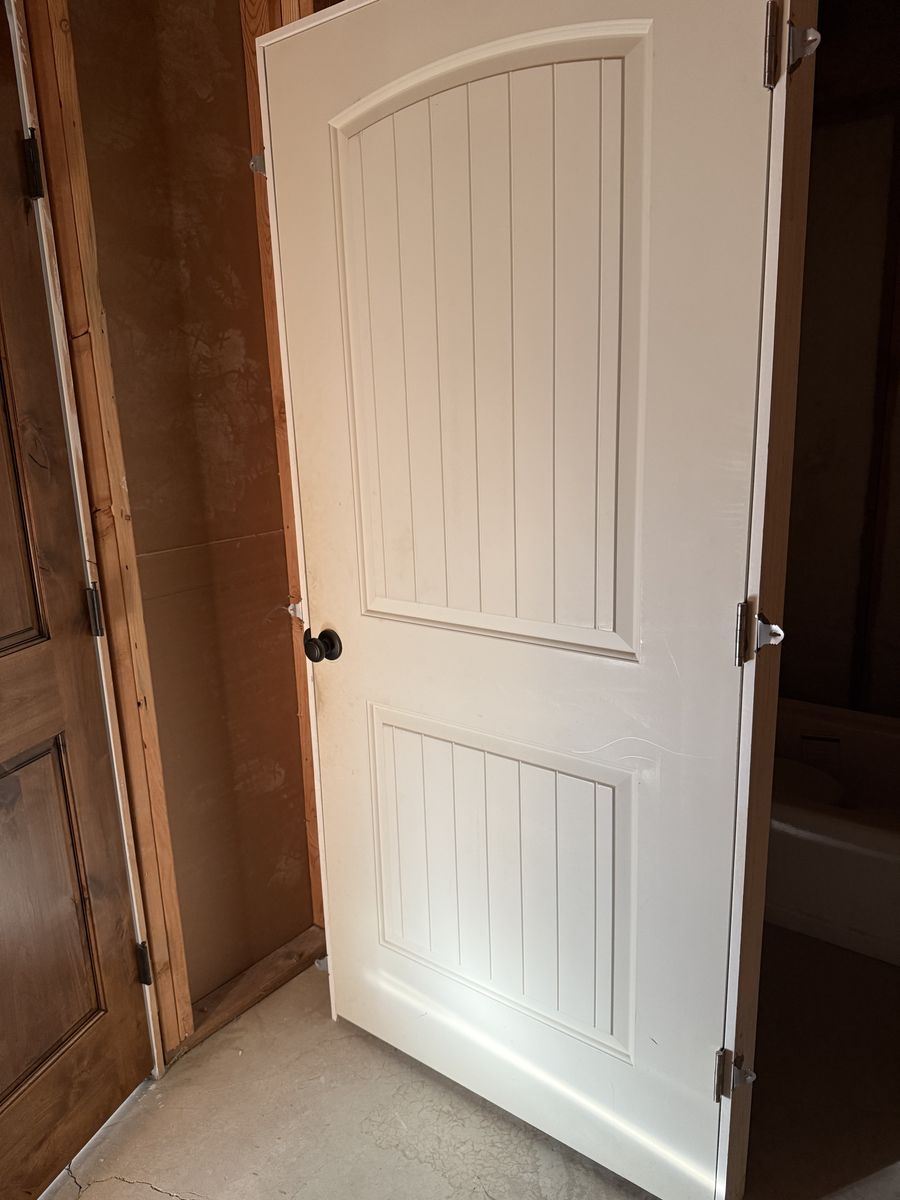36x80 Left In-Swing 2 Panel Hollow Core Prehung Door (Primed)