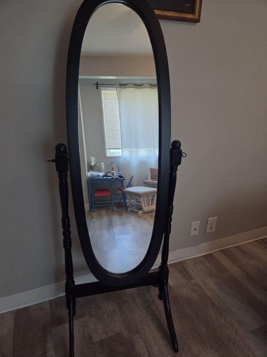 Black Cheval Full Length Dressing Mirror with Swivel Stand