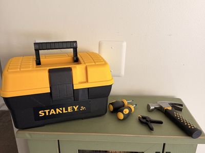 Stanley Jr. Kids Tool Box with Hammer Screwdrivers and Clamp