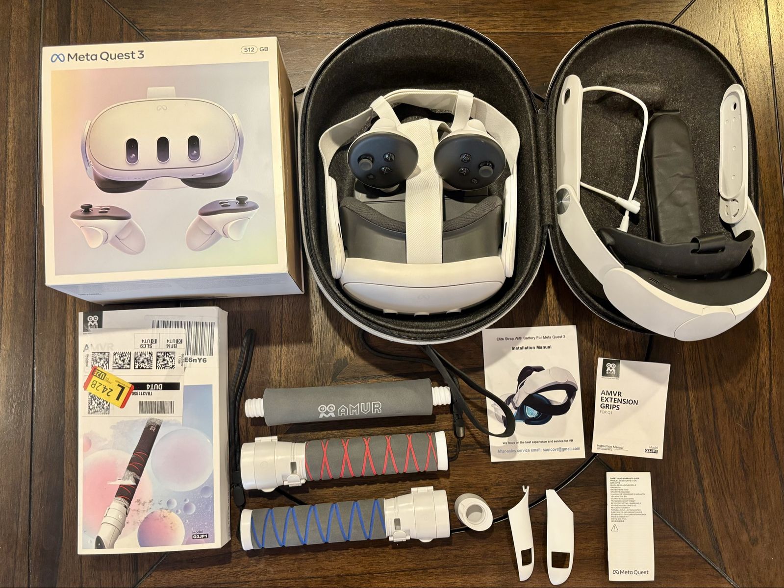Meta Quest 3 512GB Bundle w/ Battery Strap, Case & Extenders