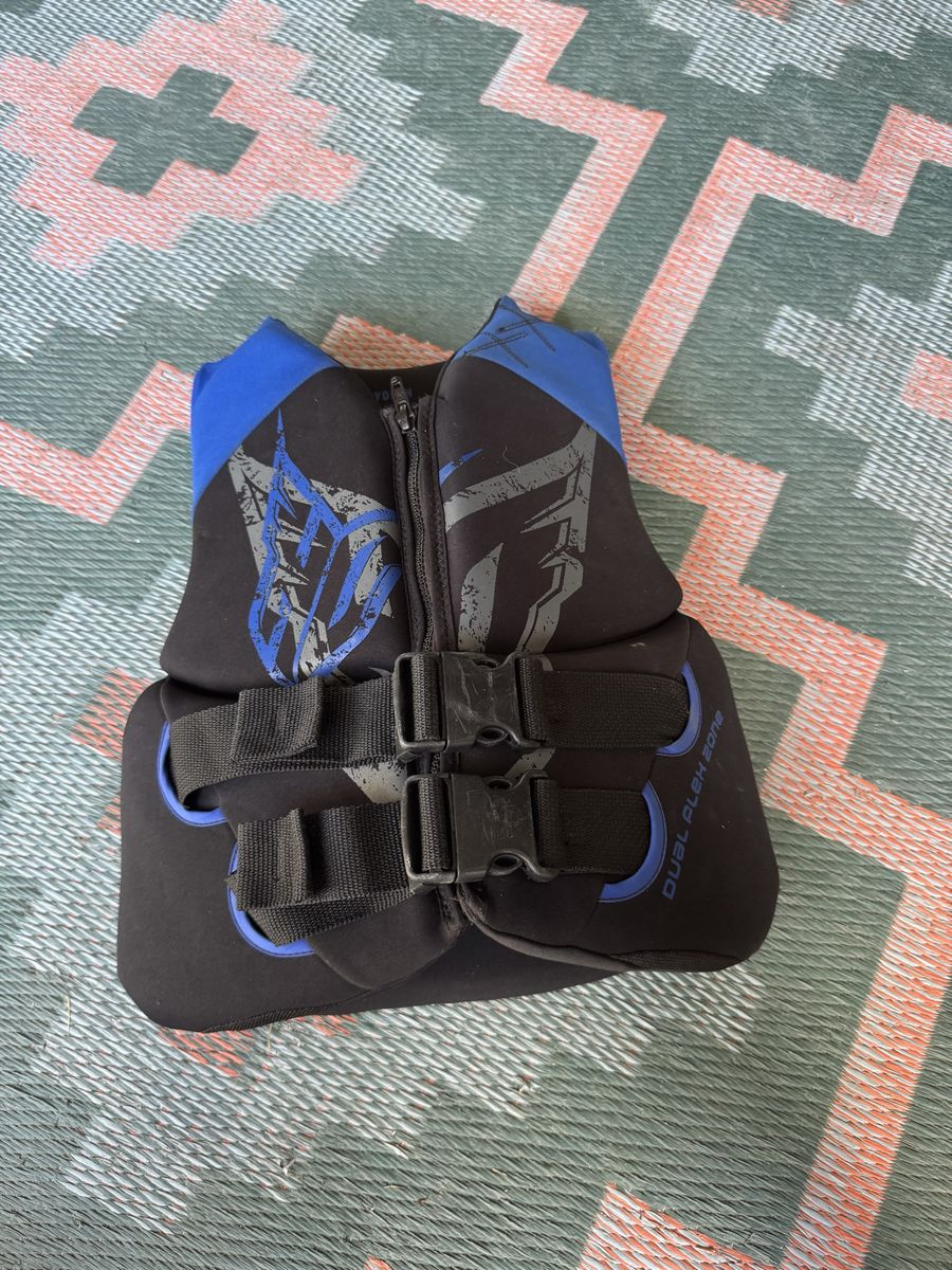 Dual Flex Zone Life Vest - Black & Blue Neoprene Life Jacket Youth