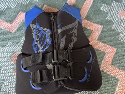 Dual Flex Zone Life Vest - Black & Blue Neoprene Life Jacket Youth