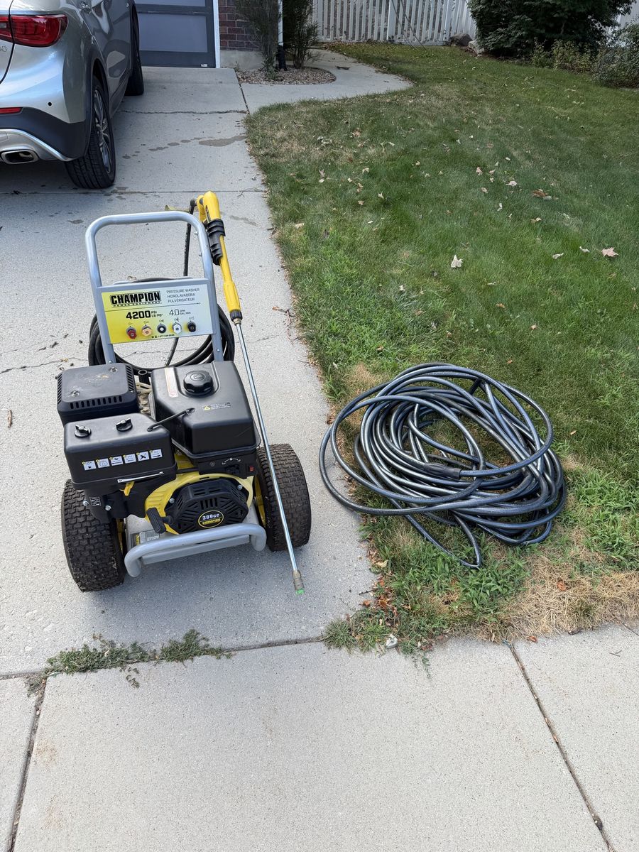 Champion 4200 PSI 4.0 GPM 389cc Gas Pressure Washer Power Equipment with Hose
