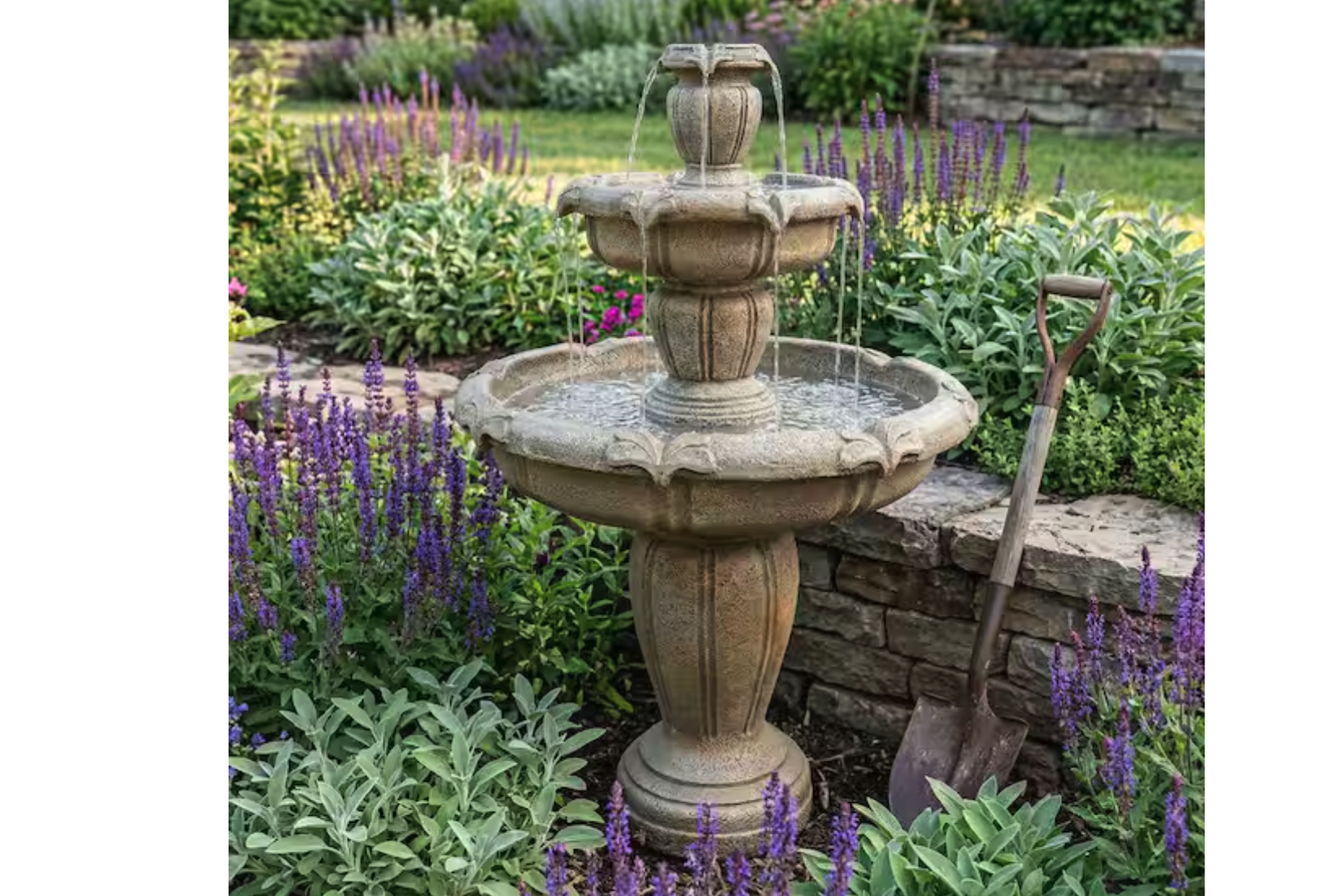 Brand new Classic 48 in. Concrete 3-Tiered Cascading Waterfall Fountain with Pump